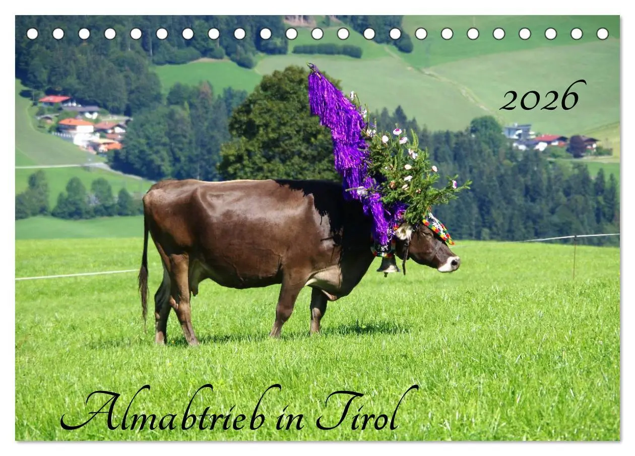 Cover: 9783516001150 | Almabtrieb in Tirol (Tischkalender 2026 DIN A5 quer), CALVENDO...