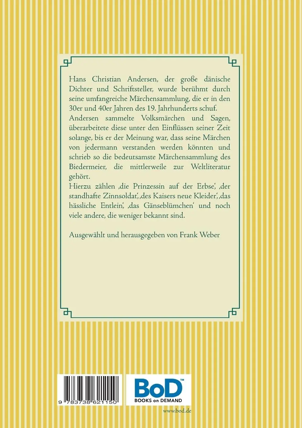 Rückseite: 9783738621150 | Andersens Märchen | Band 2 | Christian Andersen | Taschenbuch | 700 S.