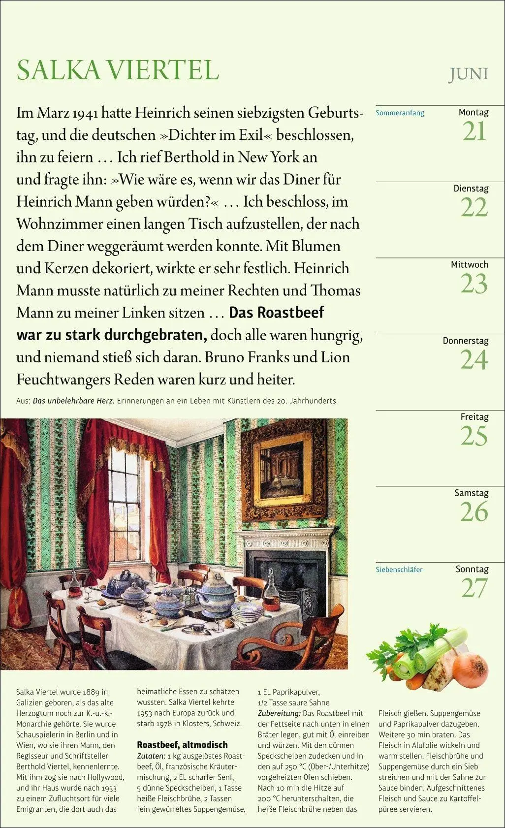 Bild: 9783840041150 | Sybil Gräfin Schönfeldts Literarischer Küchenkalender...