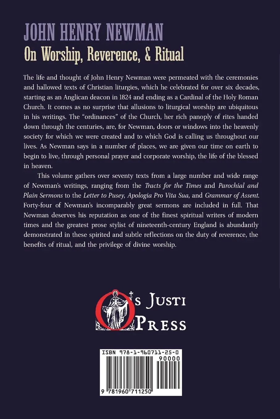 Rückseite: 9781960711250 | Newman on Worship, Reverence, and Ritual | A Selection of Texts | Buch