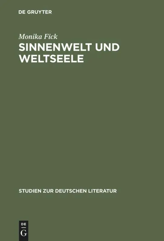 Cover: 9783484181250 | Sinnenwelt und Weltseele | Monika Fick | Buch | VI | Deutsch | 1993