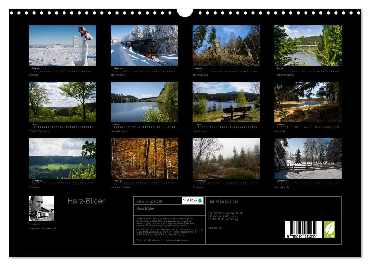 Bild: 9783516231250 | Harz-Bilder (Wandkalender 2026 DIN A3 quer), CALVENDO Monatskalender
