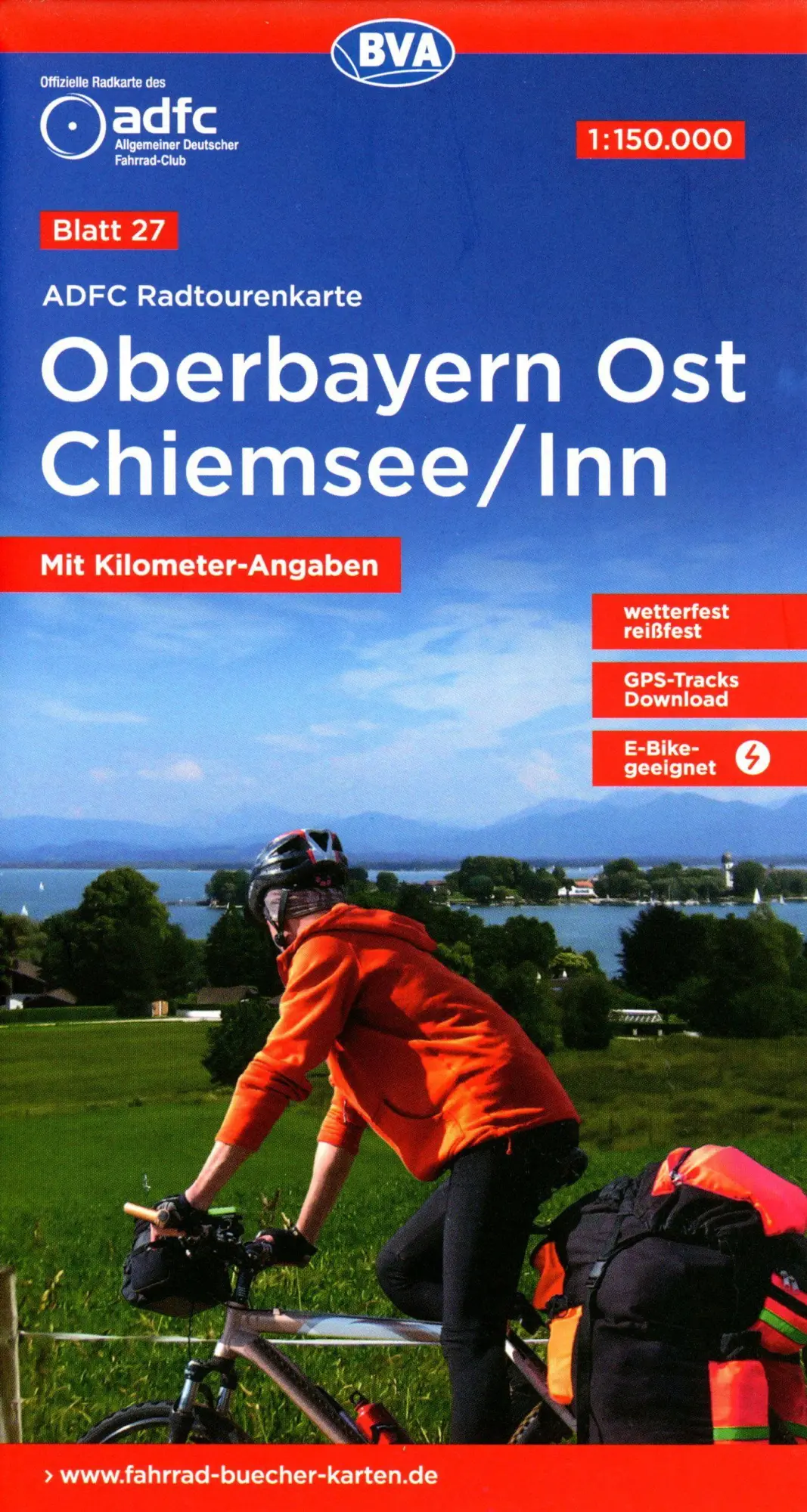 Cover: 9783969901250 | ADFC-Radtourenkarte 27 Oberbayern Ost Chiemsee/Inn 1:150.000, reiß-...