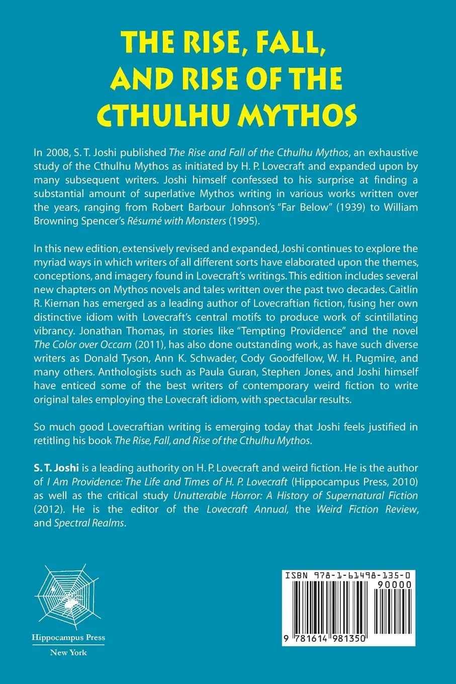 Rückseite: 9781614981350 | The Rise, Fall, and Rise of the Cthulhu Mythos | S. T. Joshi | Buch