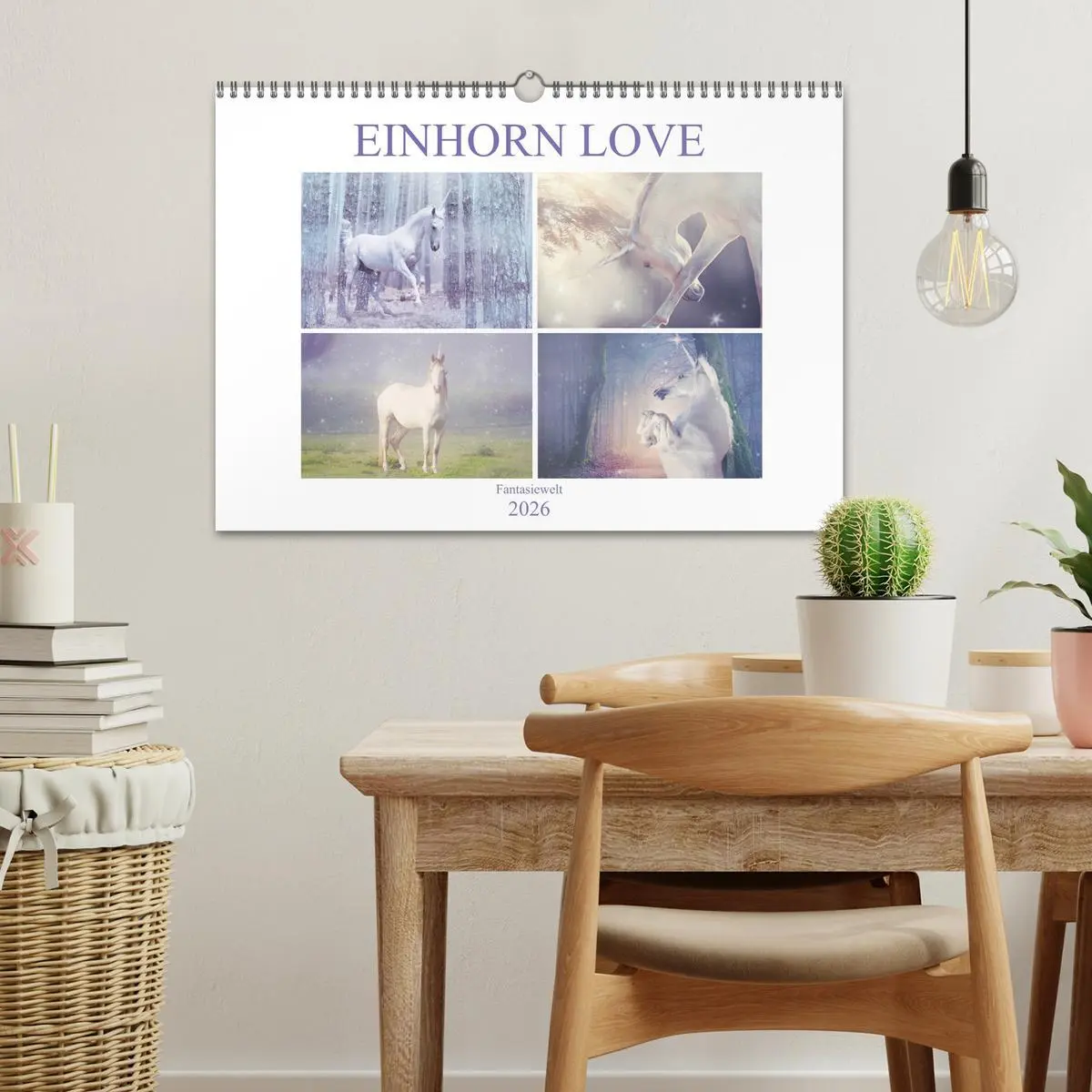 Bild: 9783457821350 | Einhorn Love - Fantasiewelt (Wandkalender 2026 DIN A3 quer),...