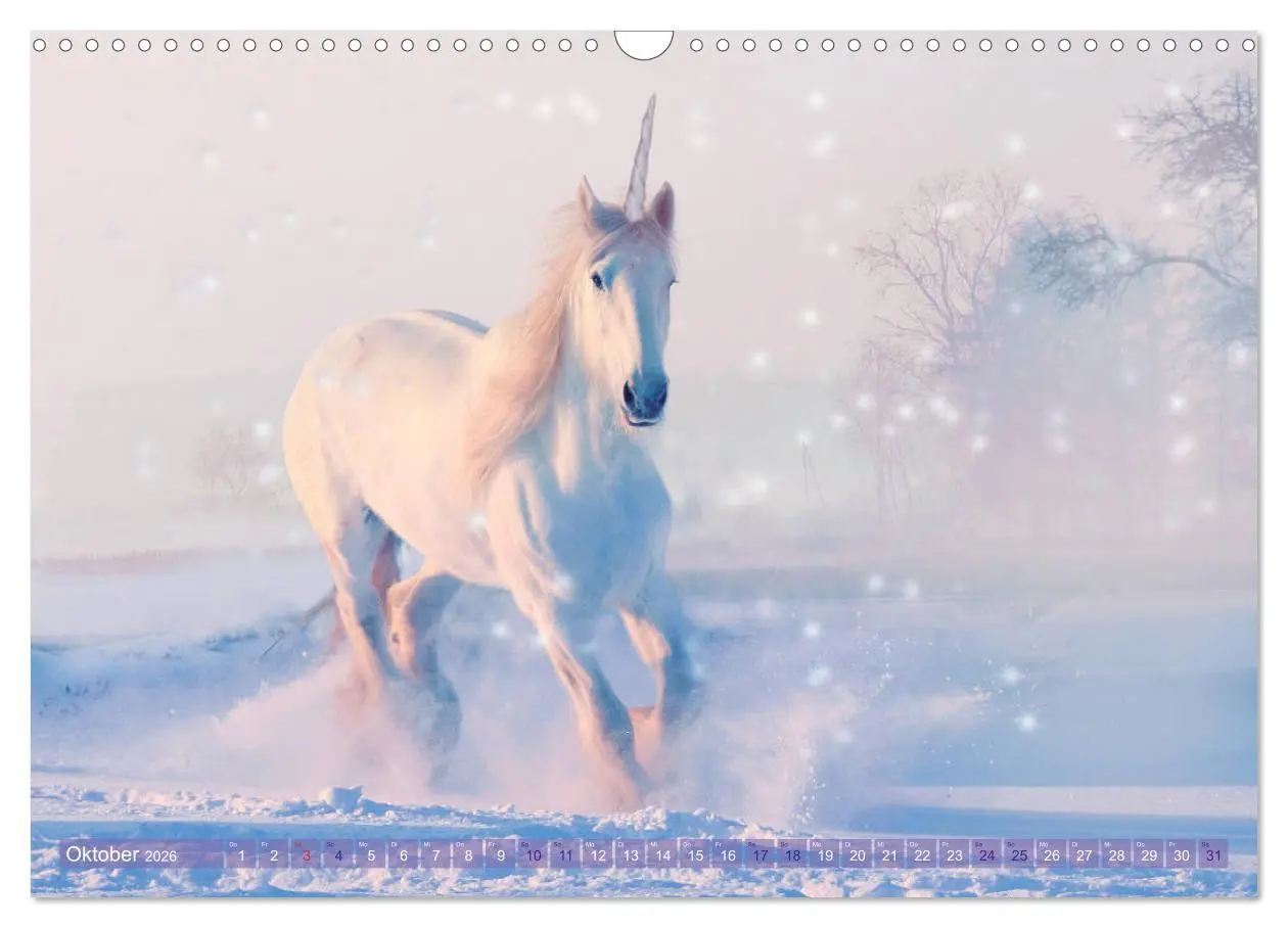 Bild: 9783457821350 | Einhorn Love - Fantasiewelt (Wandkalender 2026 DIN A3 quer),...