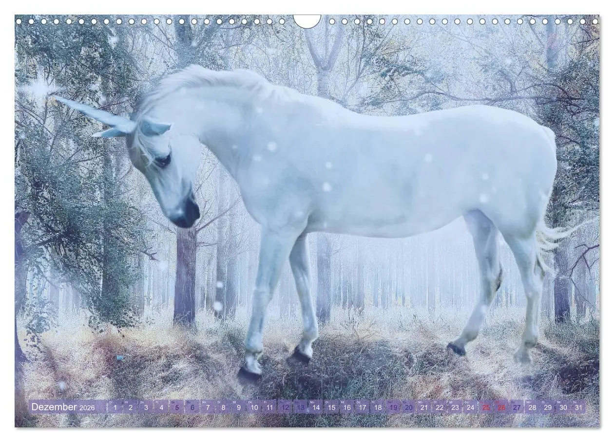 Bild: 9783457821350 | Einhorn Love - Fantasiewelt (Wandkalender 2026 DIN A3 quer),...