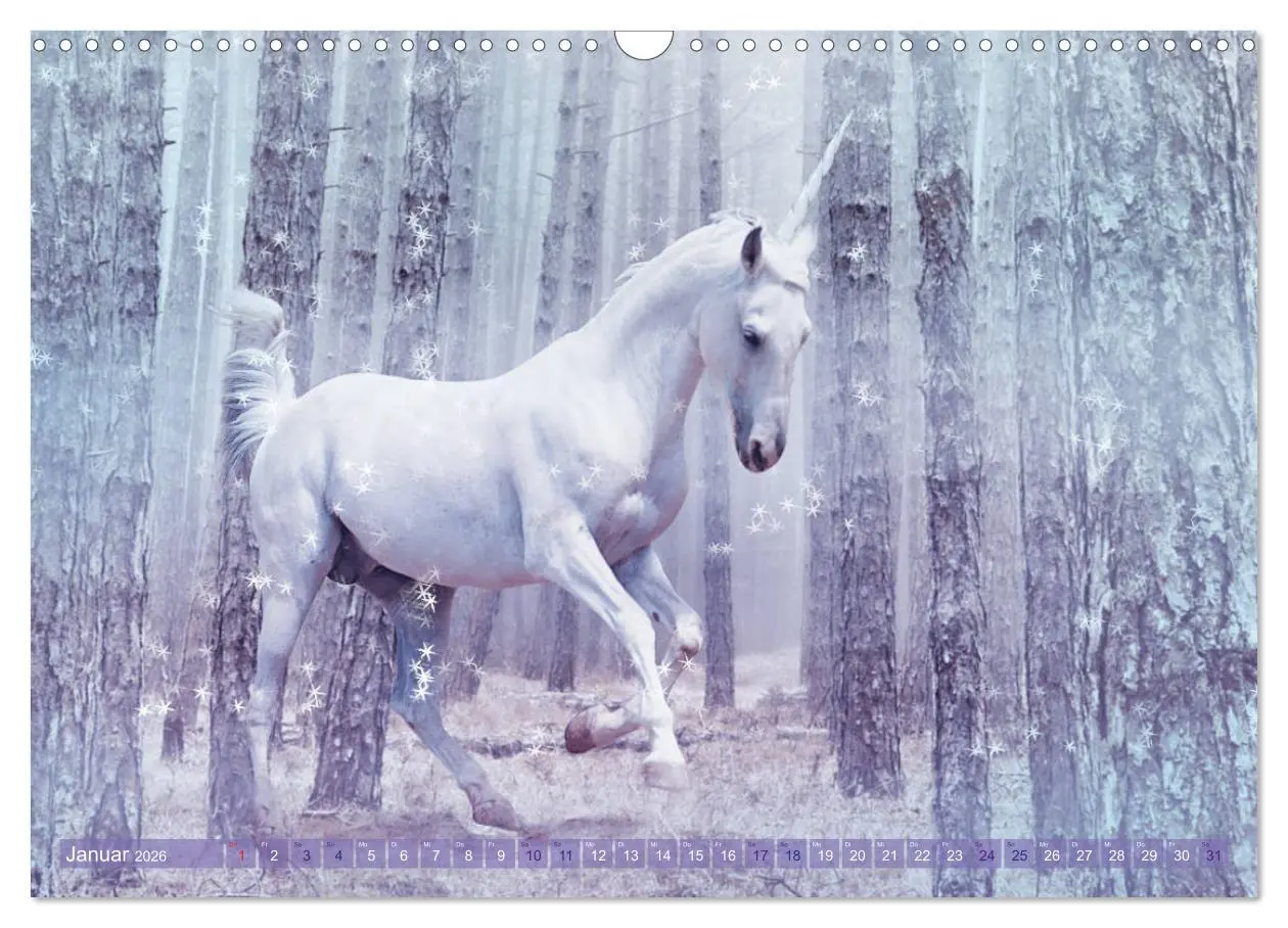 Bild: 9783457821350 | Einhorn Love - Fantasiewelt (Wandkalender 2026 DIN A3 quer),...