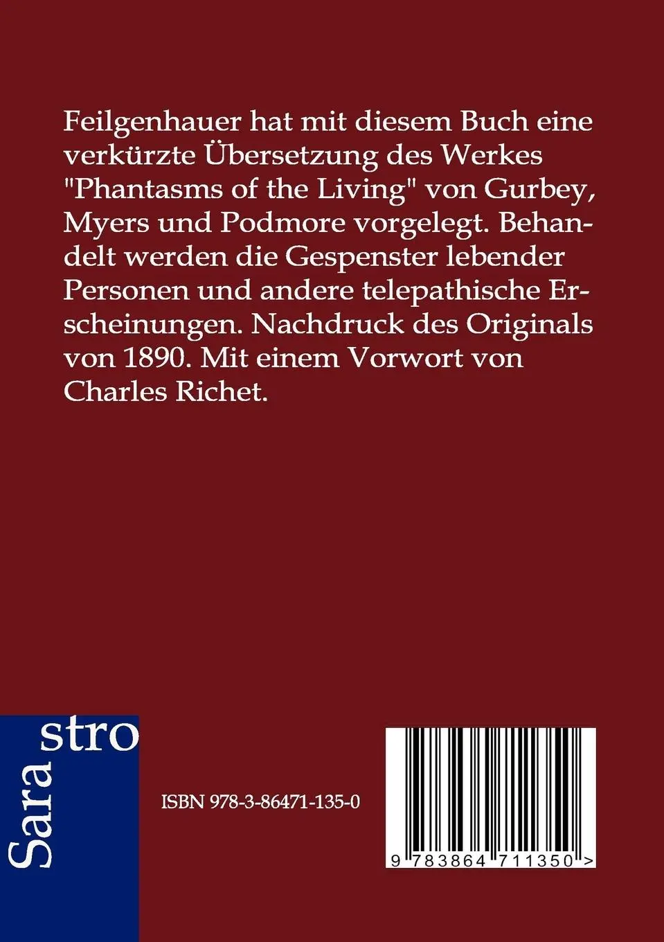 Rückseite: 9783864711350 | Gespenster | Feilgenhauer | Taschenbuch | 376 S. | Deutsch | 2012