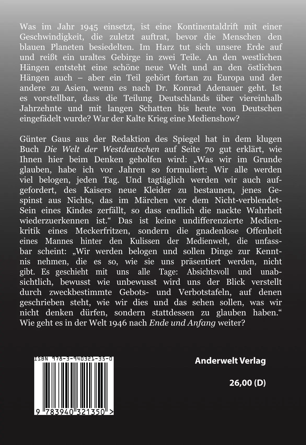 Rückseite: 9783940321350 | Kontinentaldrift | Deutschland von 1946 bis 1951 | Reinhard Leube