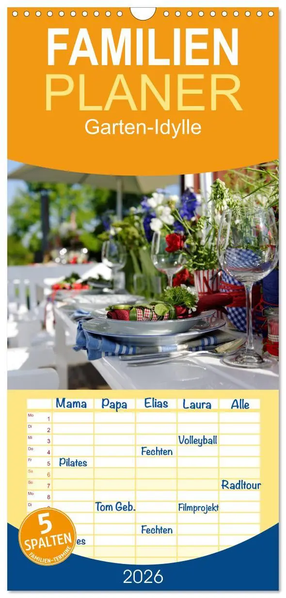 Cover: 9783516521450 | Familienplaner 2026 - Garten-Idylle 2026 mit 5 Spalten...