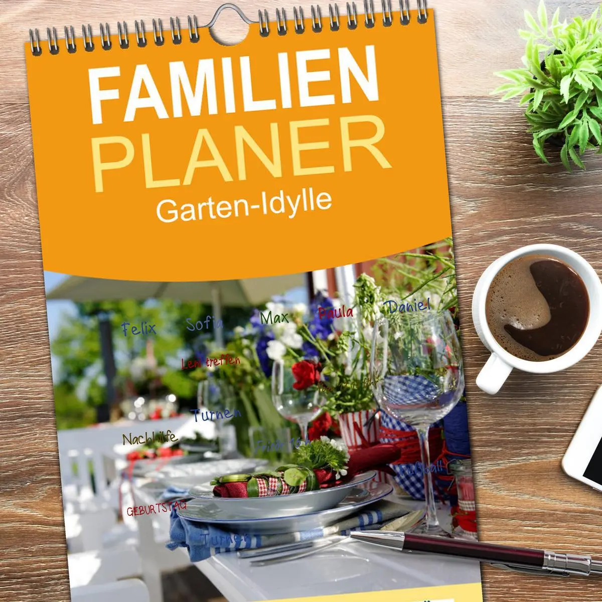 Bild: 9783516521450 | Familienplaner 2026 - Garten-Idylle 2026 mit 5 Spalten...