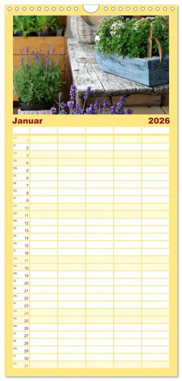 Bild: 9783516521450 | Familienplaner 2026 - Garten-Idylle 2026 mit 5 Spalten...