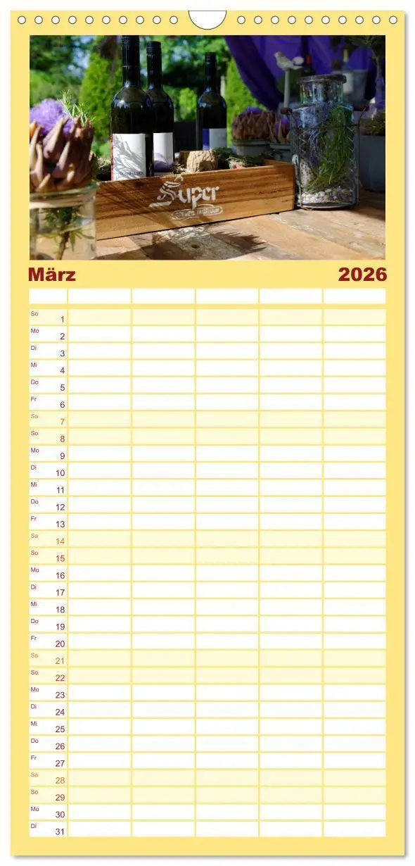 Bild: 9783516521450 | Familienplaner 2026 - Garten-Idylle 2026 mit 5 Spalten...