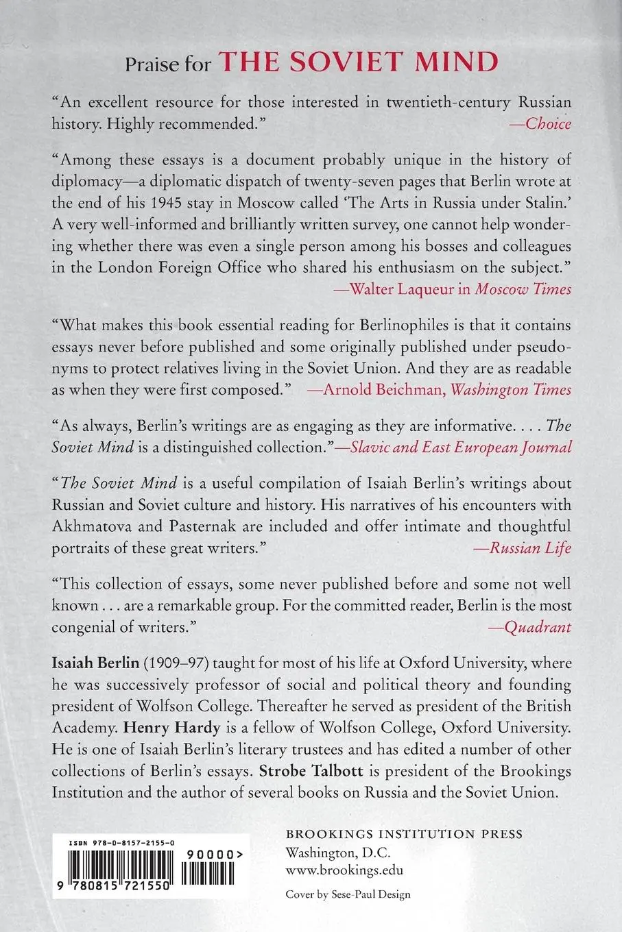Rückseite: 9780815721550 | The Soviet Mind | Russian Culture under Communism | Isaiah Berlin