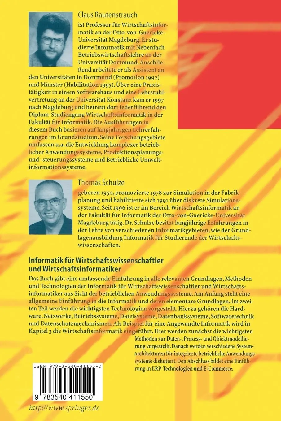 Rückseite: 9783540411550 | Informatik für Wirtschaftswissenschaftler und Wirtschaftsinformatiker