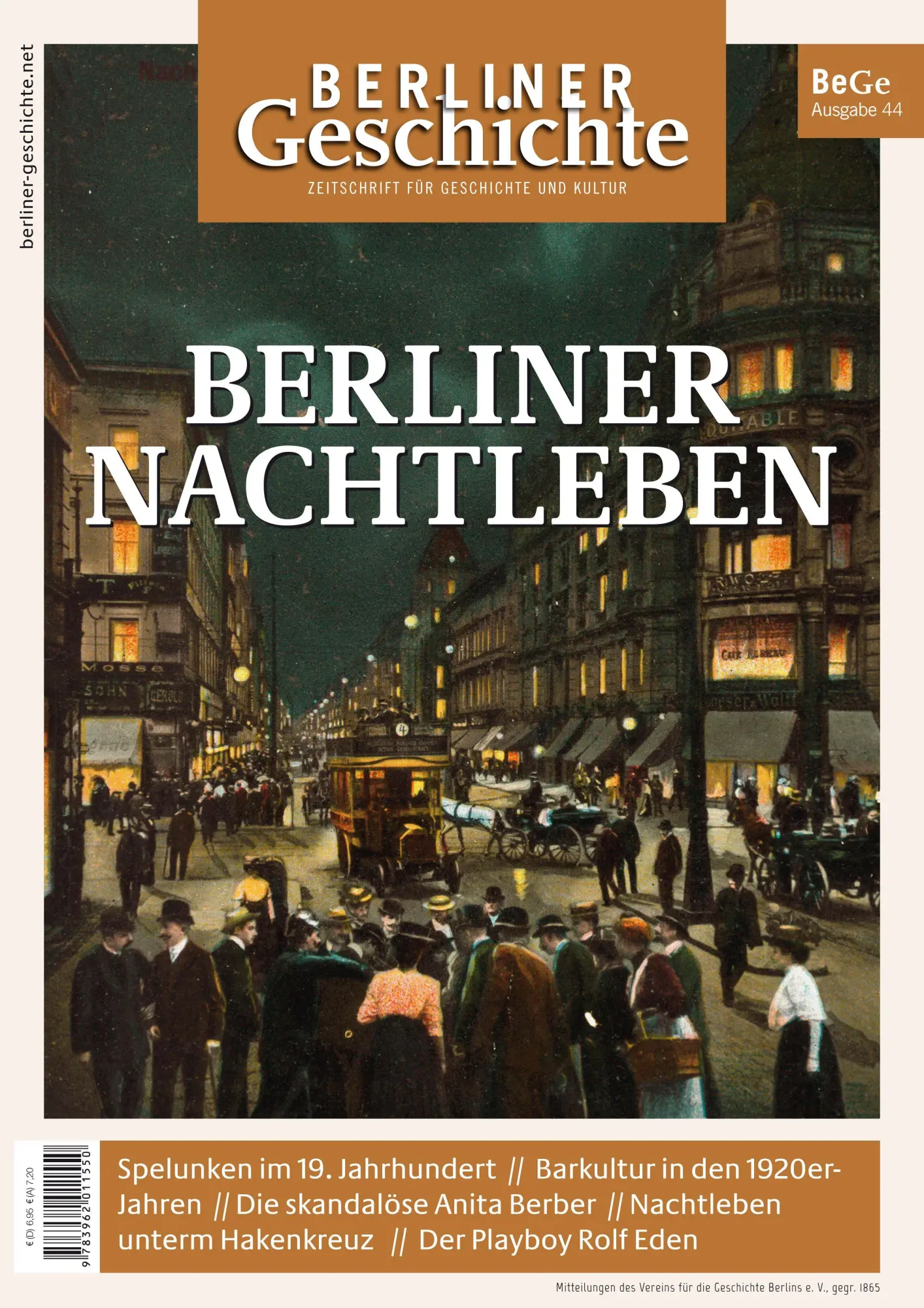 Cover: 9783962011550 | Berliner Geschichte - Zeitschrift für Geschichte und Kultur | V.