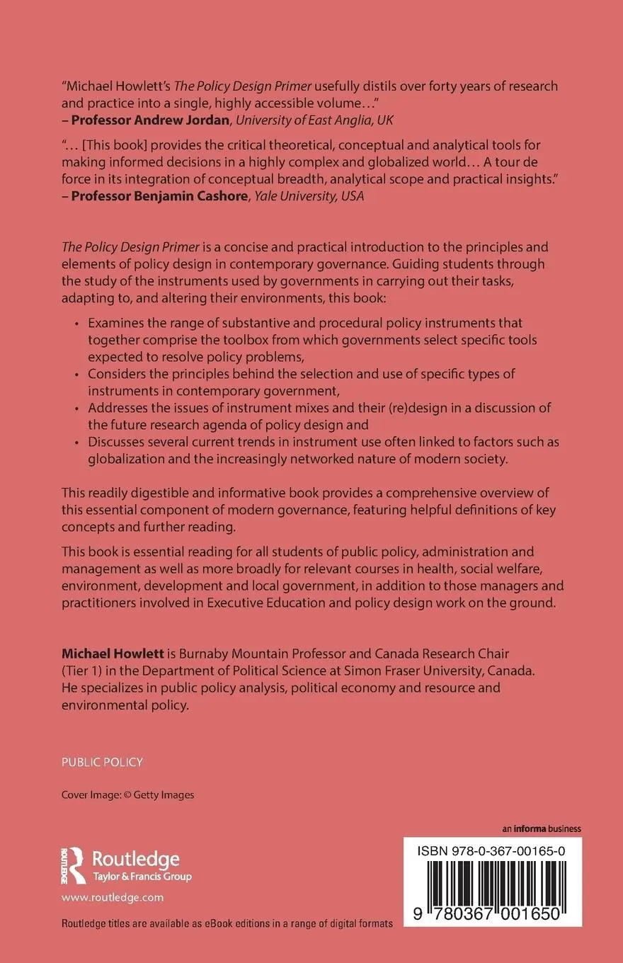 Rückseite: 9780367001650 | The Policy Design Primer | Choosing the Right Tools for the Job | Buch