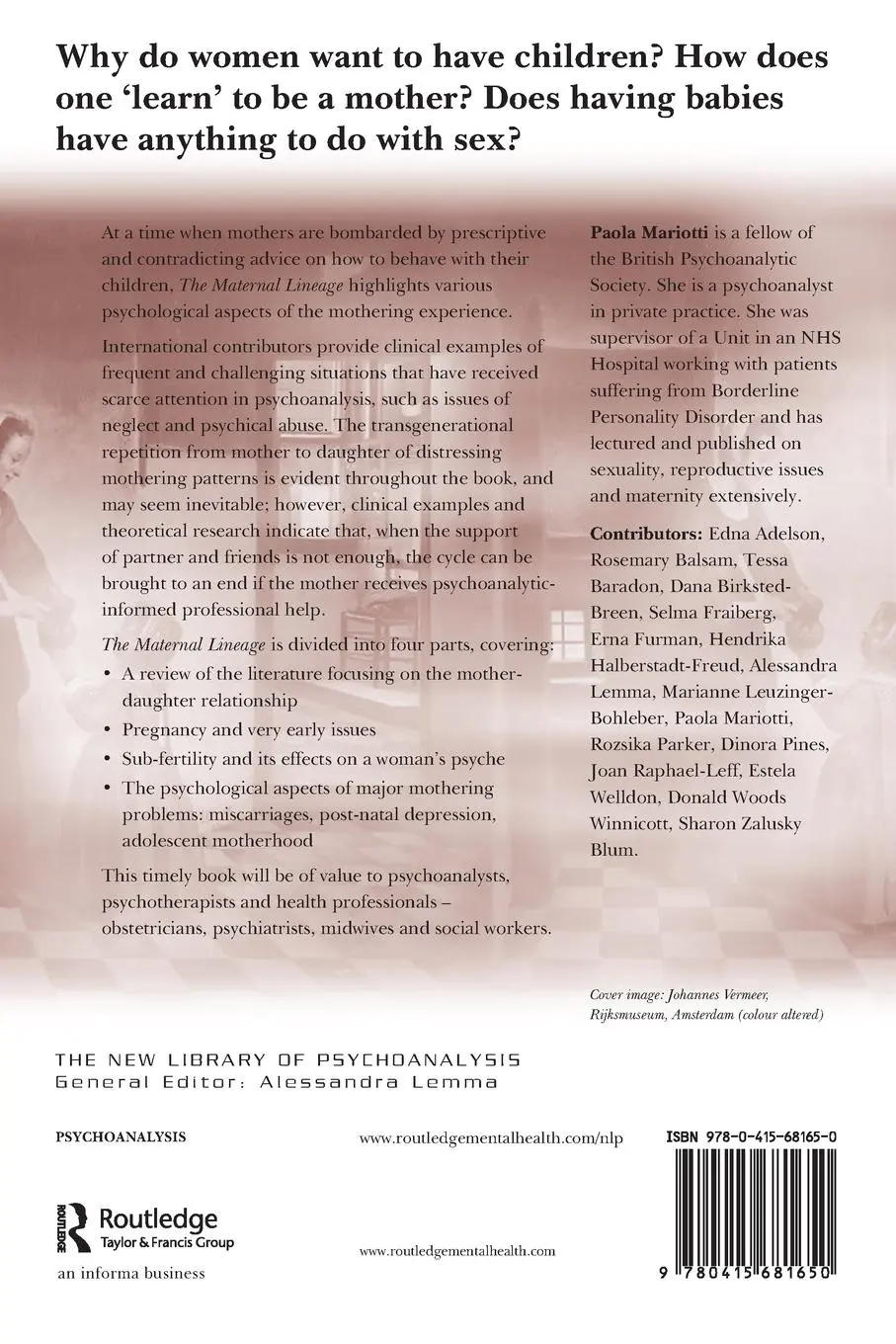 Rückseite: 9780415681650 | The Maternal Lineage | Paola Mariotti | Taschenbuch | Englisch | 2012