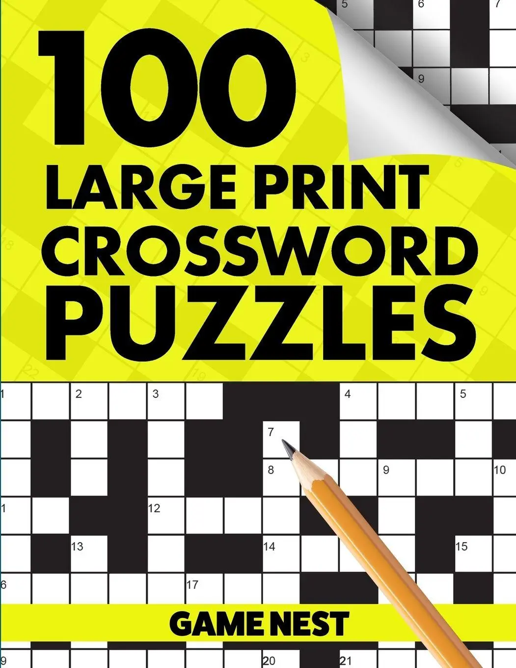 Cover: 9781951791650 | 100 Large Print Crossword Puzzles | Puzzle Book for Adults | Game Nest