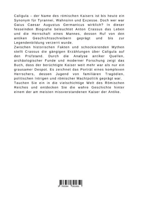 Rückseite: 9783384391650 | Caligula: Die Wahrheit hinter der Legende | Anton Crassus | Buch