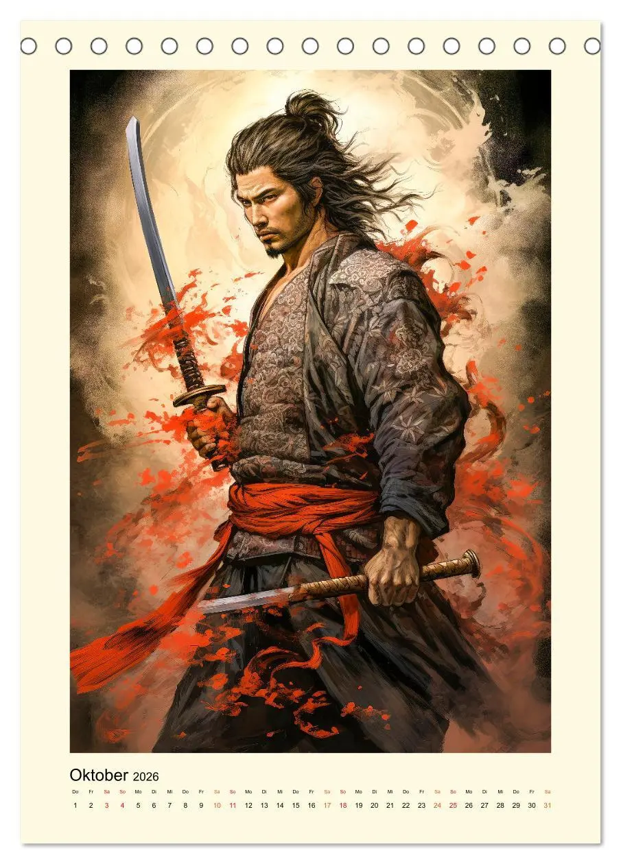 Bild: 9783516291650 | Samurai Helden (Tischkalender 2026 DIN A5 hoch), CALVENDO...