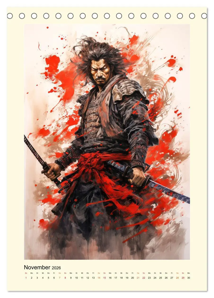 Bild: 9783516291650 | Samurai Helden (Tischkalender 2026 DIN A5 hoch), CALVENDO...
