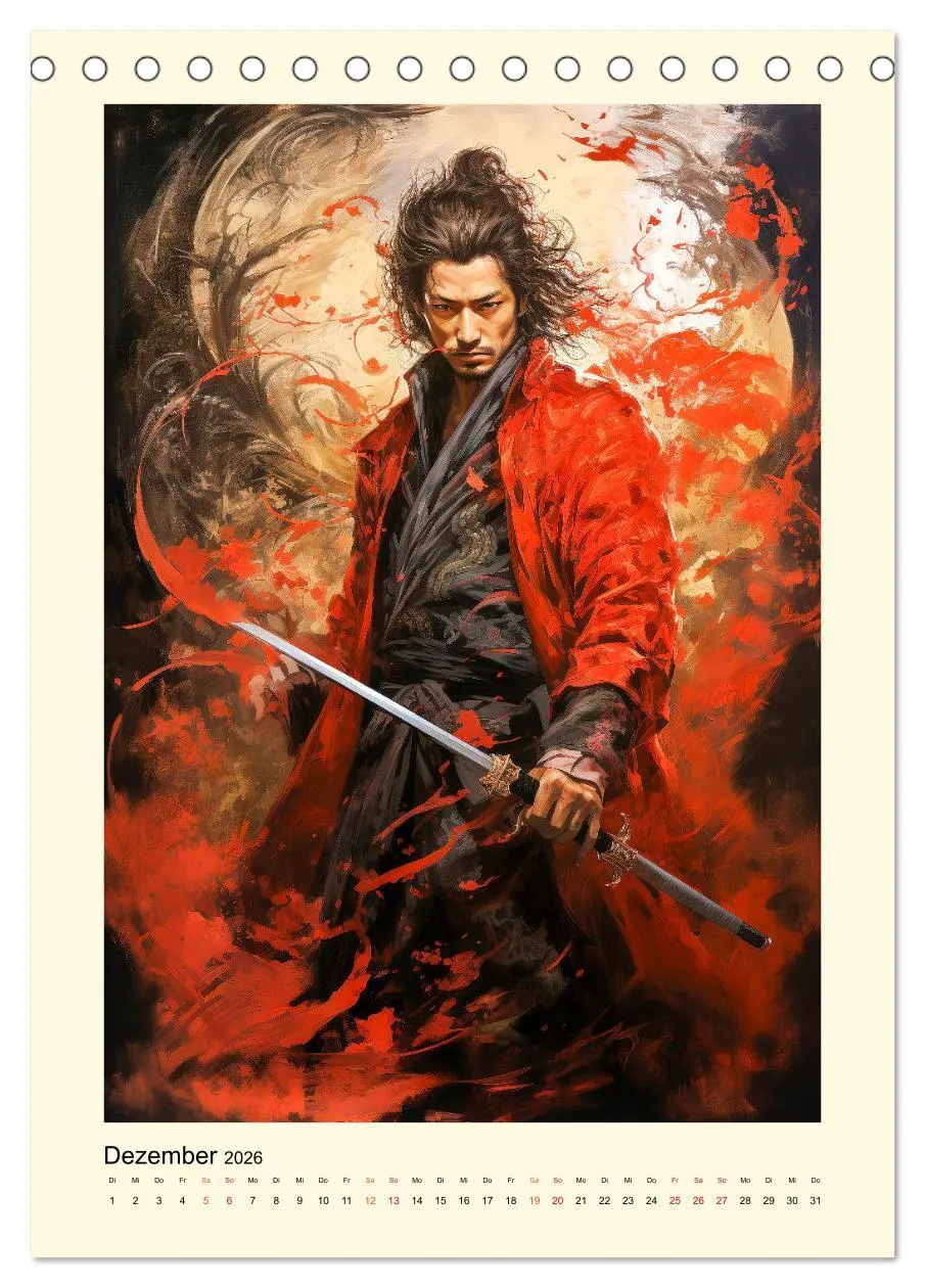 Bild: 9783516291650 | Samurai Helden (Tischkalender 2026 DIN A5 hoch), CALVENDO...