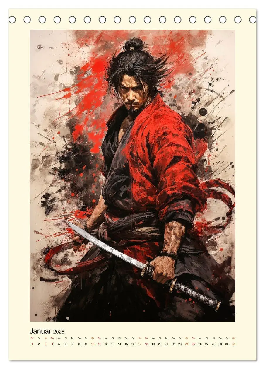 Bild: 9783516291650 | Samurai Helden (Tischkalender 2026 DIN A5 hoch), CALVENDO...