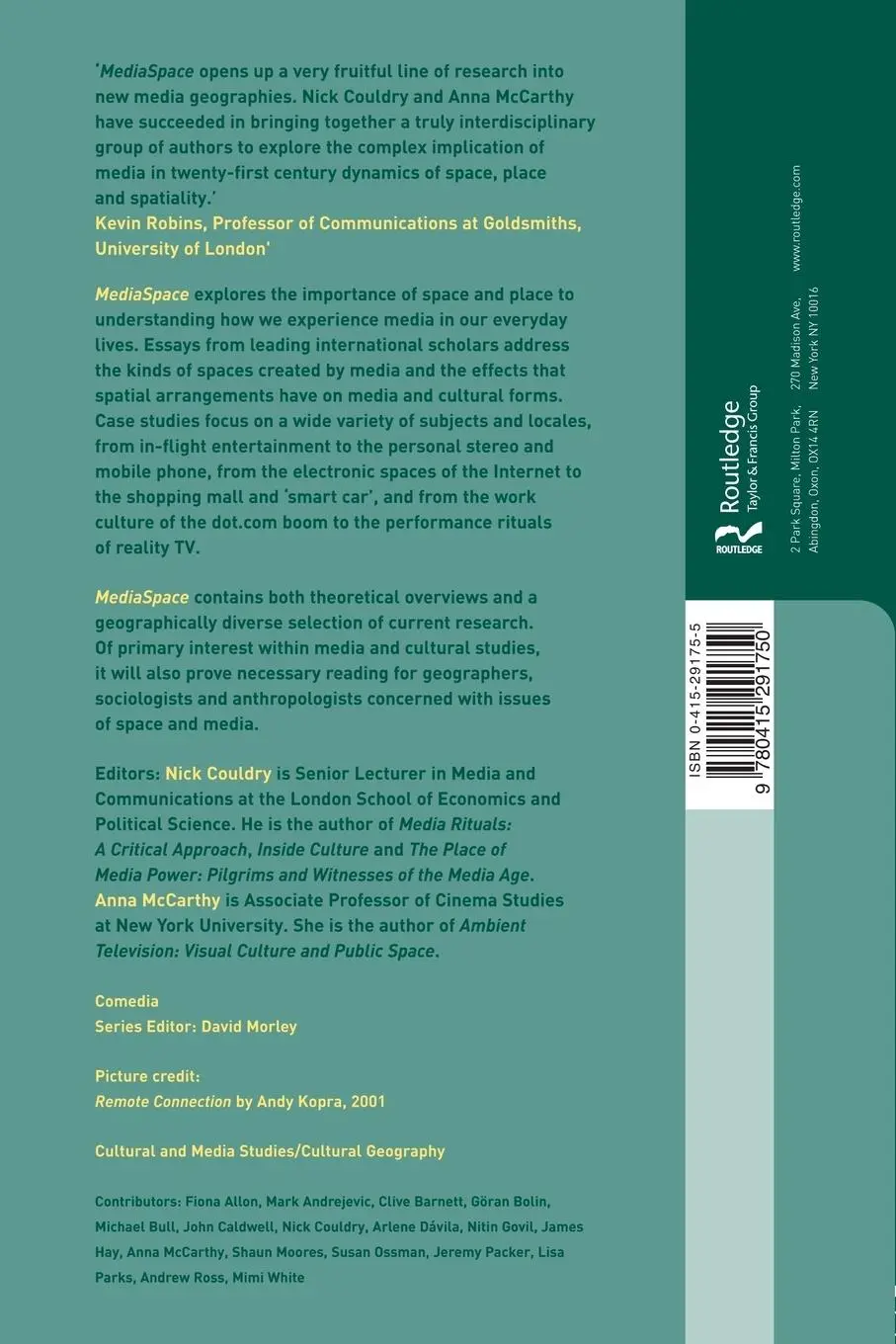 Rückseite: 9780415291750 | MediaSpace | Place, Scale and Culture in a Media Age | Couldry (u. a.)