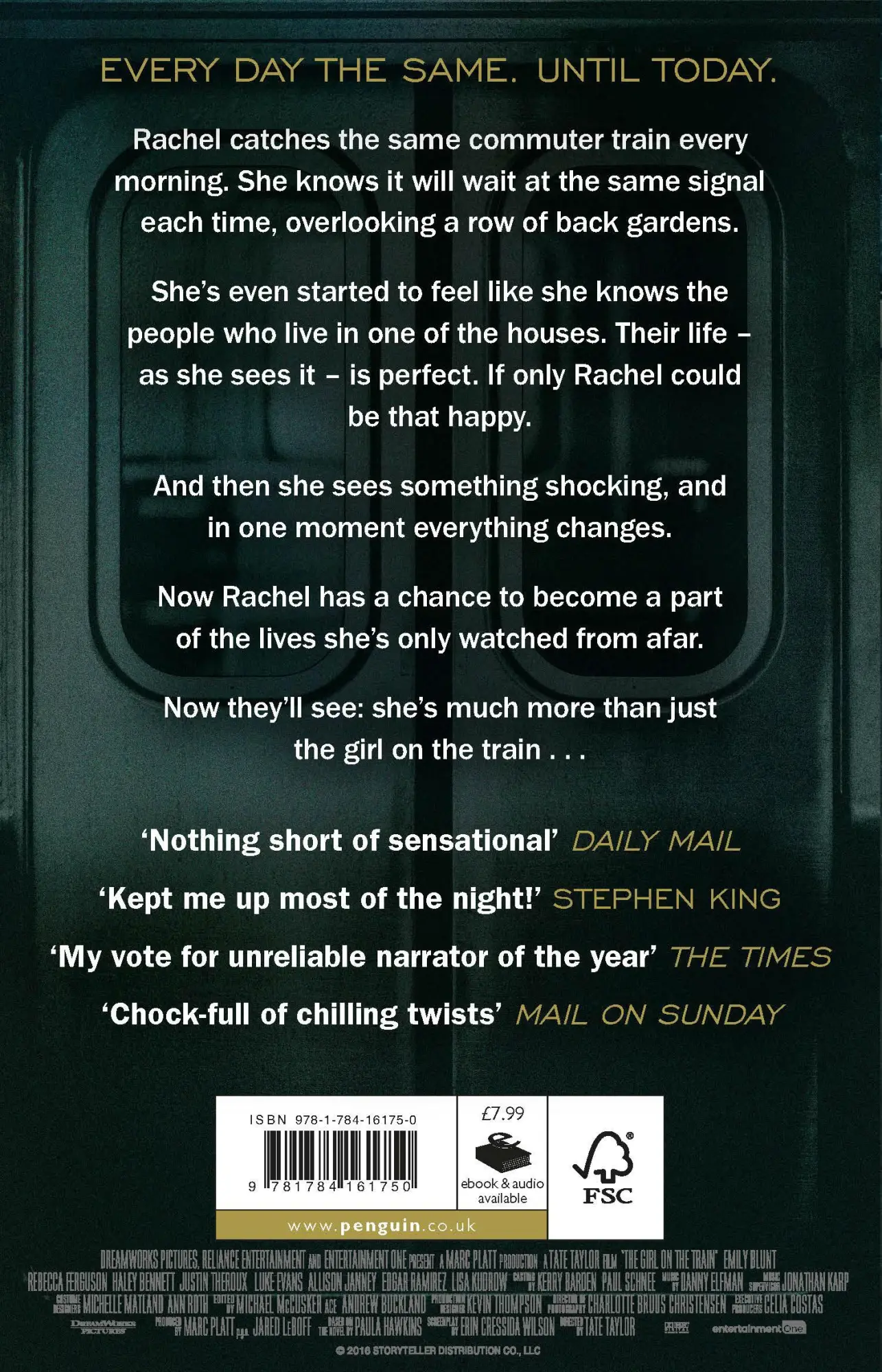 Rückseite: 9781784161750 | The Girl on the Train. Film Tie-In | Paula Hawkins | Taschenbuch