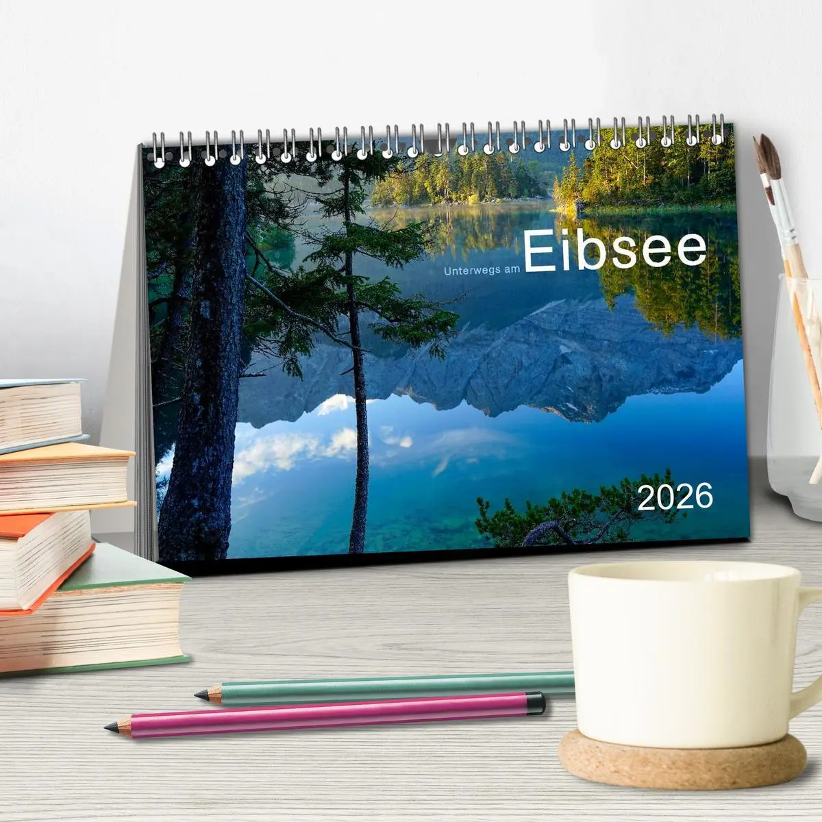 Bild: 9783516041750 | Unterwegs am Eibsee (Tischkalender 2026 DIN A5 quer), CALVENDO...
