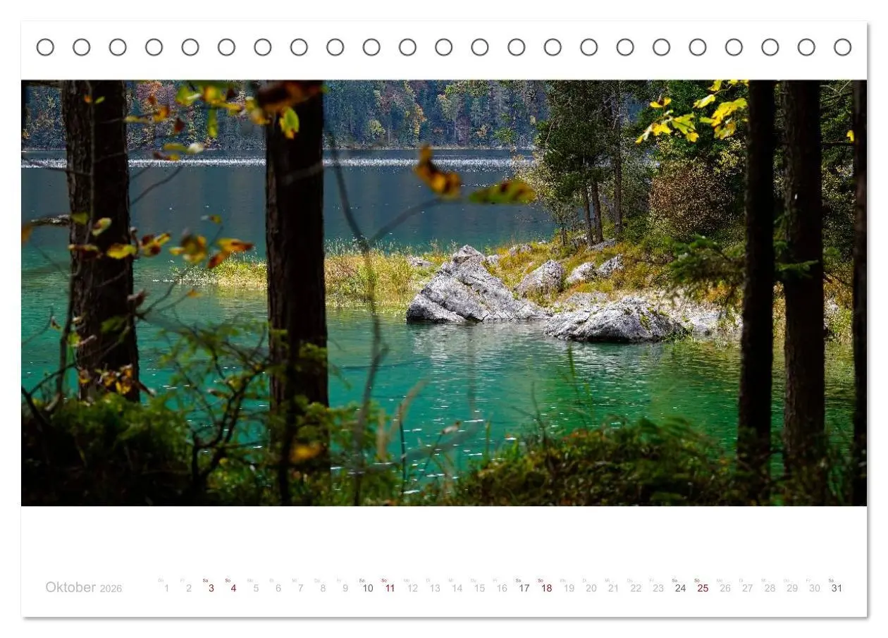 Bild: 9783516041750 | Unterwegs am Eibsee (Tischkalender 2026 DIN A5 quer), CALVENDO...