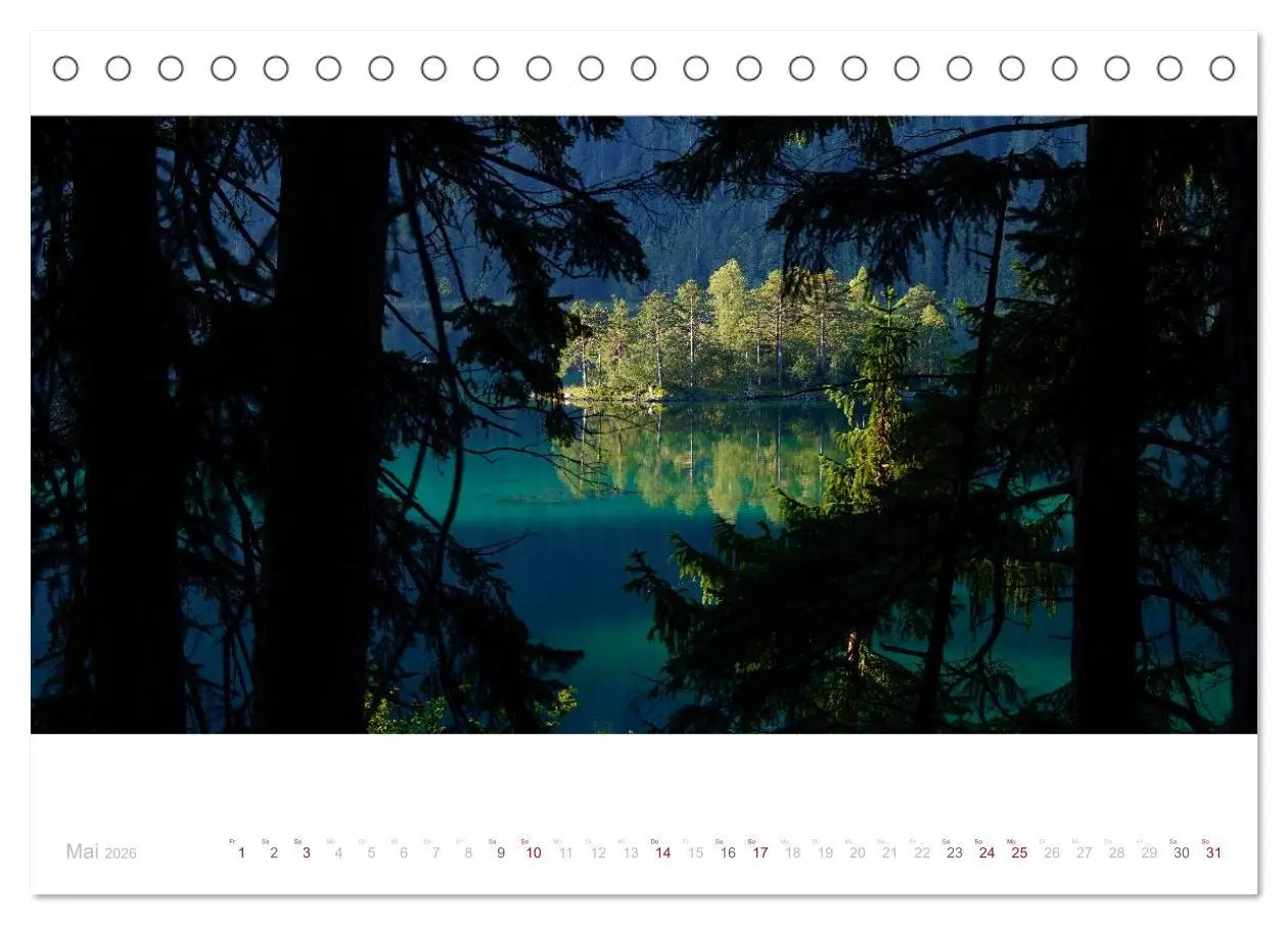Bild: 9783516041750 | Unterwegs am Eibsee (Tischkalender 2026 DIN A5 quer), CALVENDO...