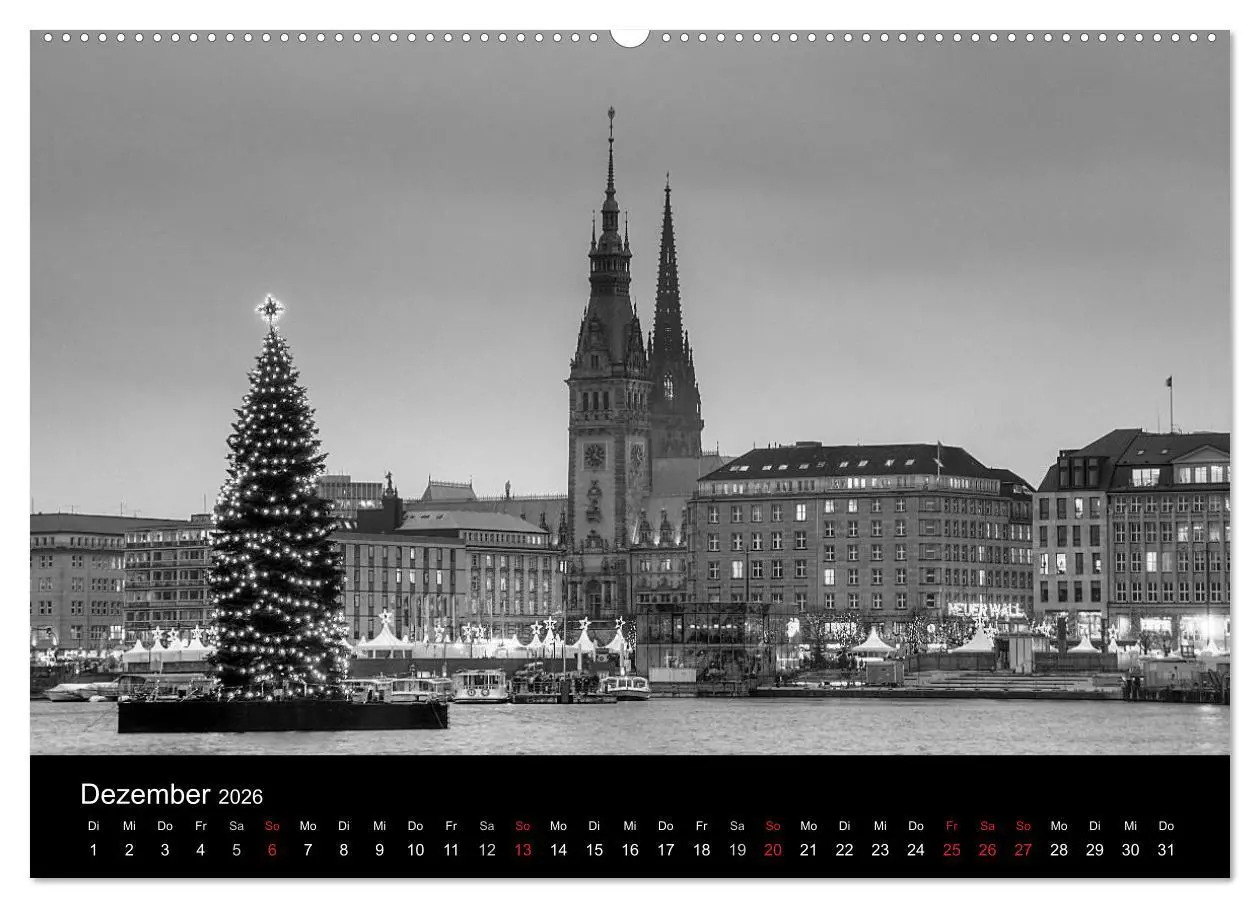 Bild: 9783516111750 | Hamburg monochrome Impressionen (hochwertiger Premium Wandkalender...