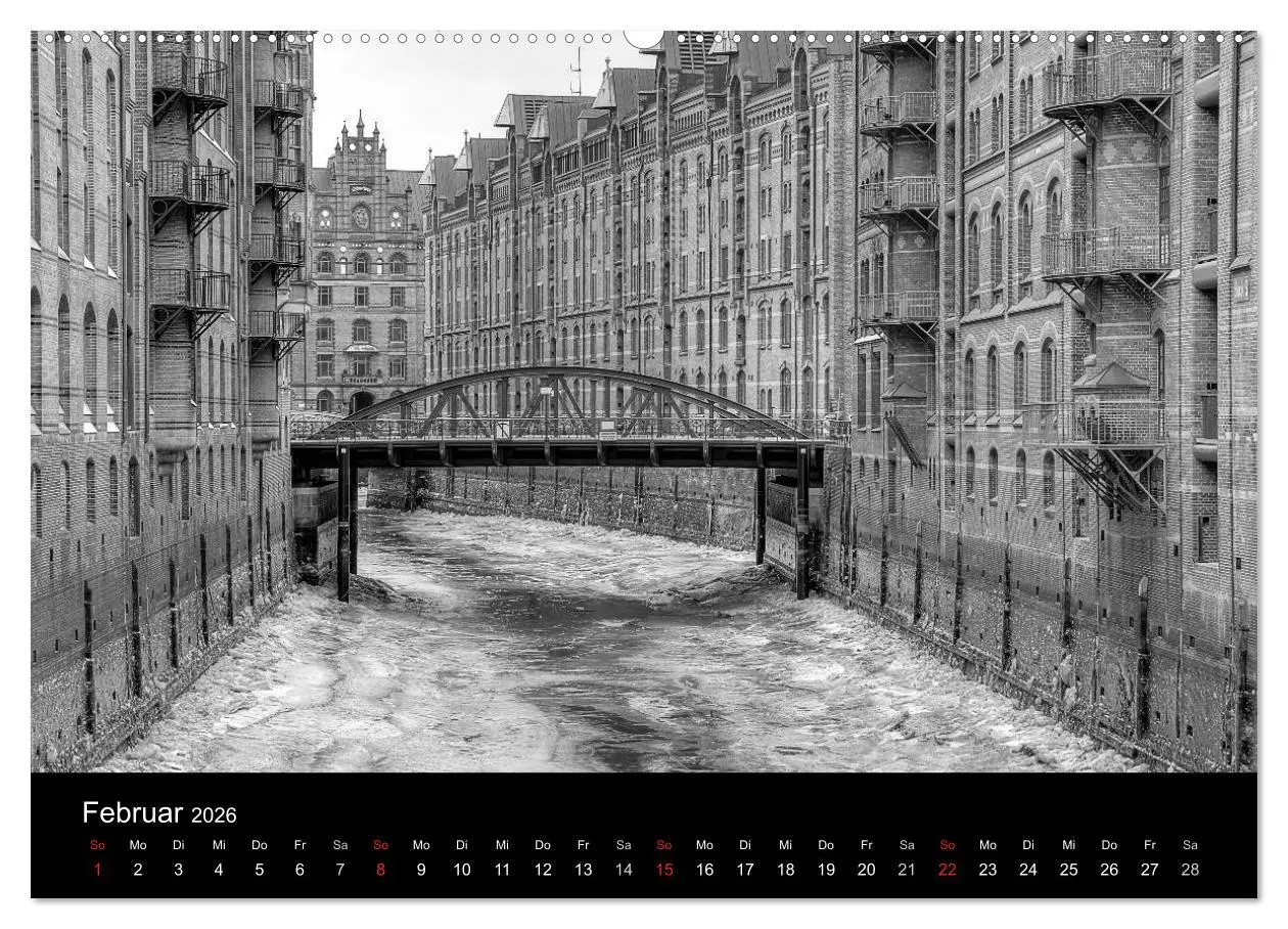 Bild: 9783516111750 | Hamburg monochrome Impressionen (hochwertiger Premium Wandkalender...