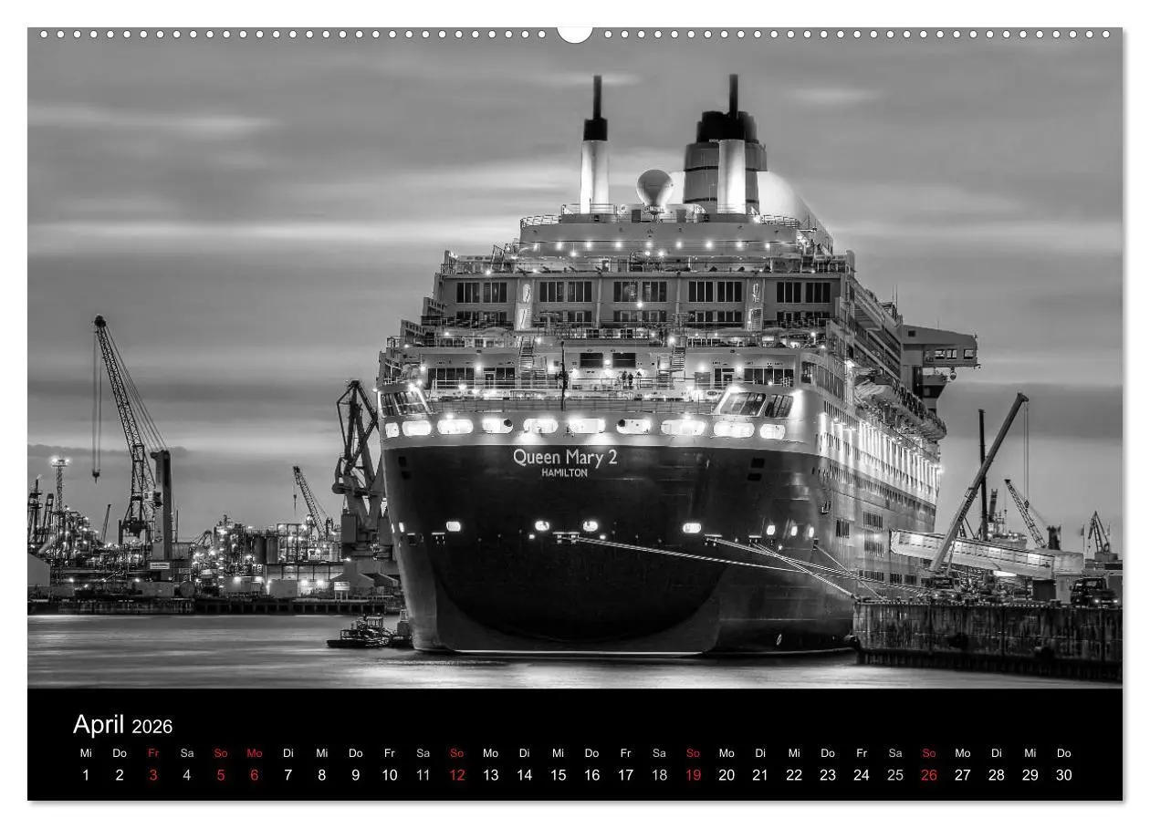 Bild: 9783516111750 | Hamburg monochrome Impressionen (hochwertiger Premium Wandkalender...
