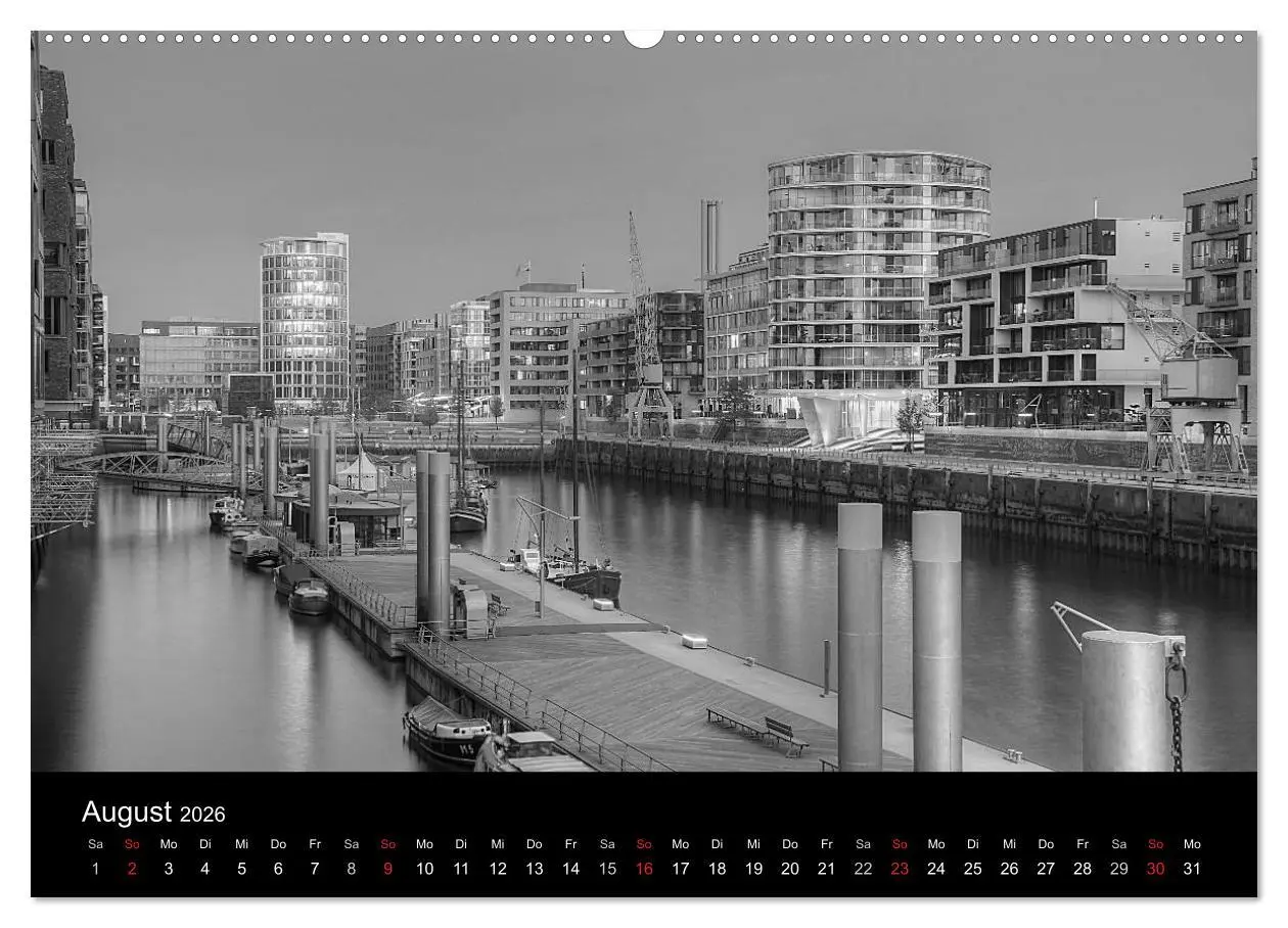 Bild: 9783516111750 | Hamburg monochrome Impressionen (hochwertiger Premium Wandkalender...