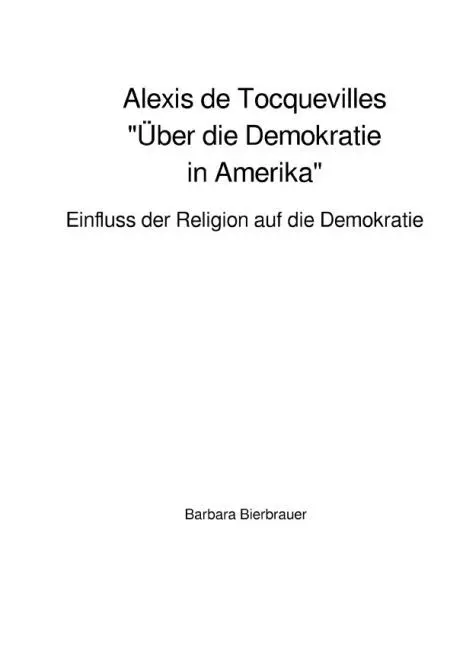 Cover: 9783745041750 | Alexis de Tocquevilles "Über die Demokratie in Amerika" | Bierbrauer