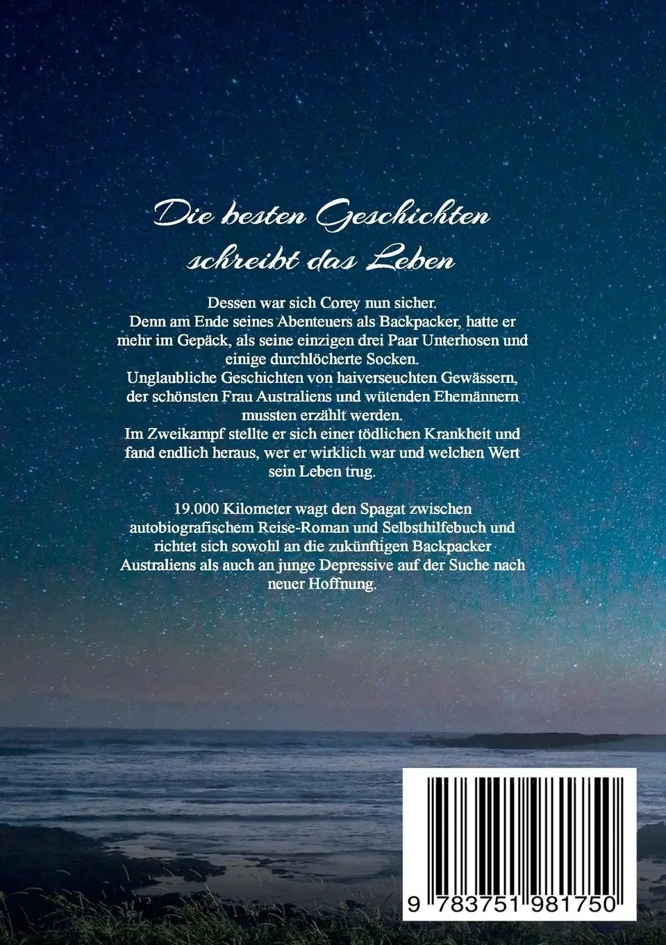 Rückseite: 9783751981750 | 19.000 Kilometer | Corey Visions | Taschenbuch | 348 S. | Deutsch