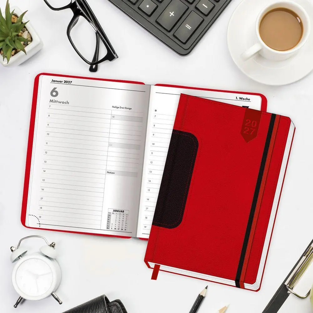 Bild: 4251901511850 | TRÖTSCH - Buchkalender A5 Rot 2027 | Taschenkalender | KG | Kalender