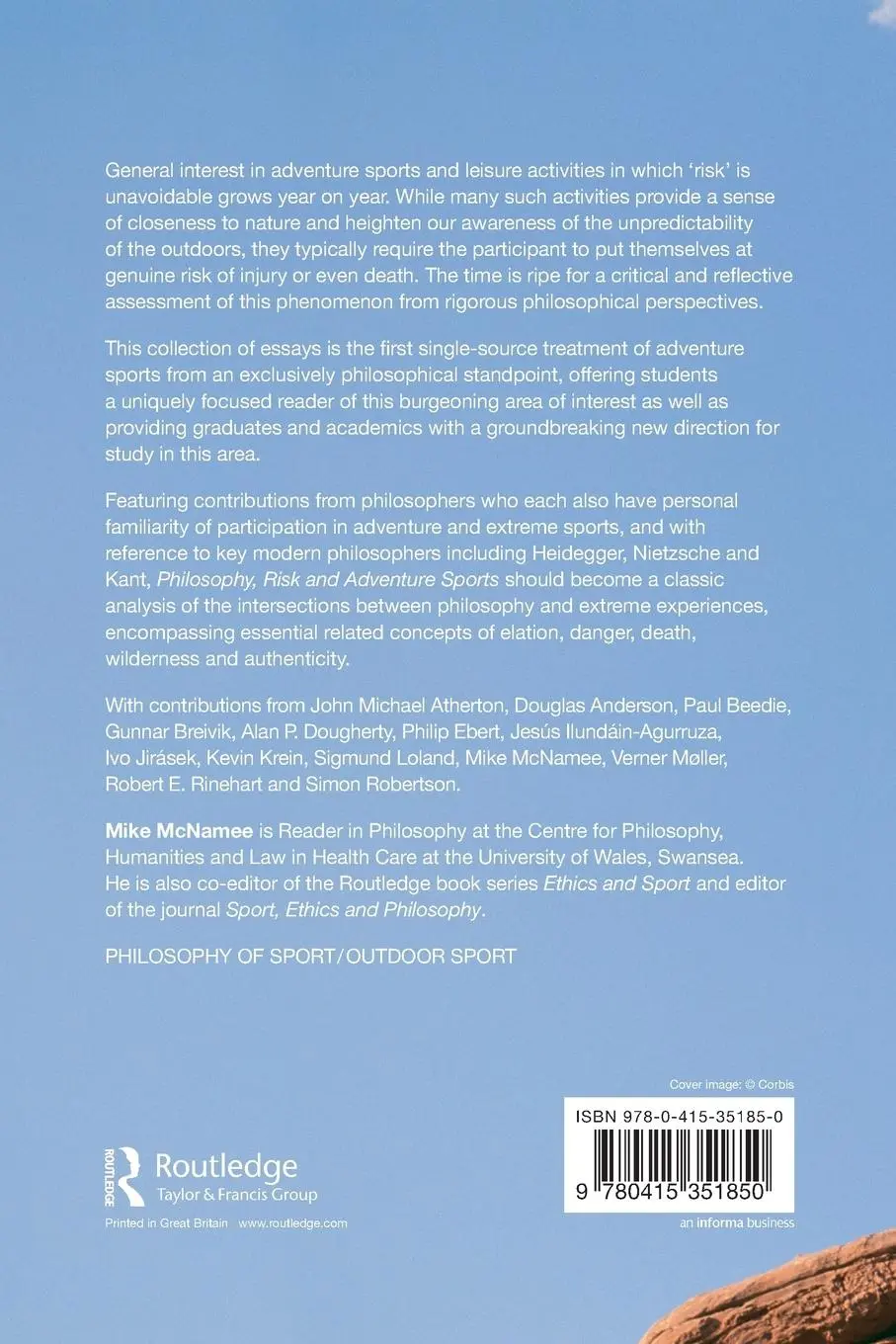 Rückseite: 9780415351850 | Philosophy, Risk and Adventure Sports | Mike J. Mcnamee | Taschenbuch