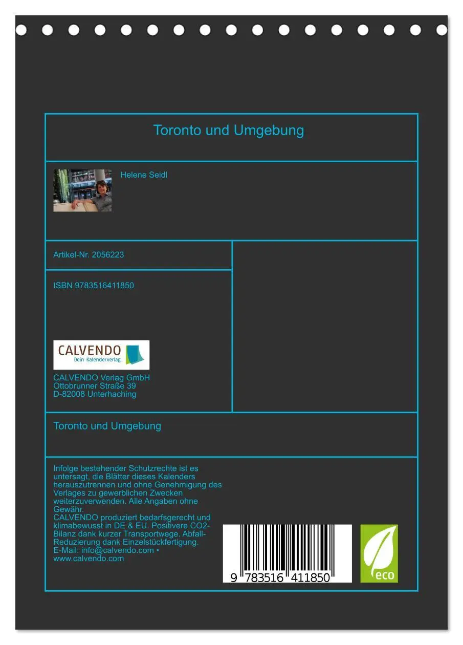 Bild: 9783516411850 | Toronto und Umgebung (Tischkalender 2026 DIN A5 hoch), CALVENDO...