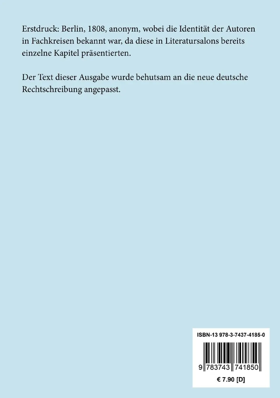 Rückseite: 9783743741850 | Die Versuche und Hindernisse Karls | Fouqué (u. a.) | Taschenbuch