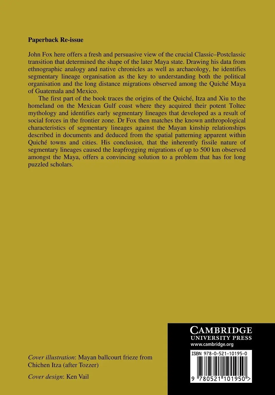 Rückseite: 9780521101950 | Maya Postclassic State Formation | John W. Fox | Taschenbuch | 2008