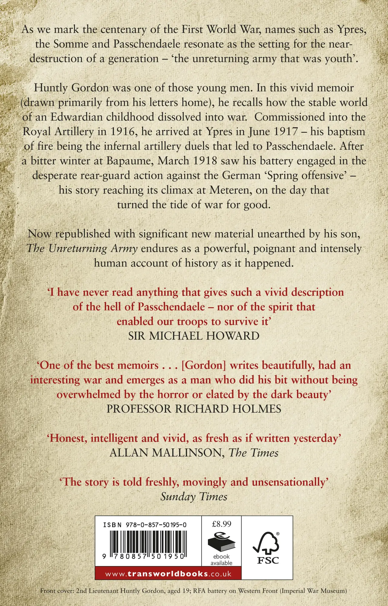 Rückseite: 9780857501950 | The Unreturning Army | Huntly Gordon | Taschenbuch | Englisch | 2015