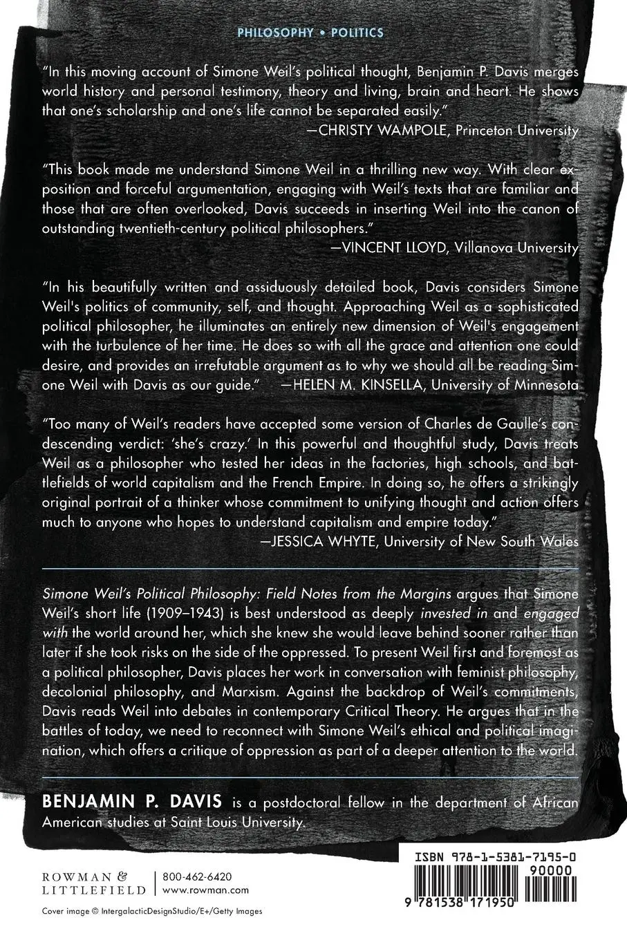 Rückseite: 9781538171950 | Simone Weil's Political Philosophy | Field Notes from the Margins