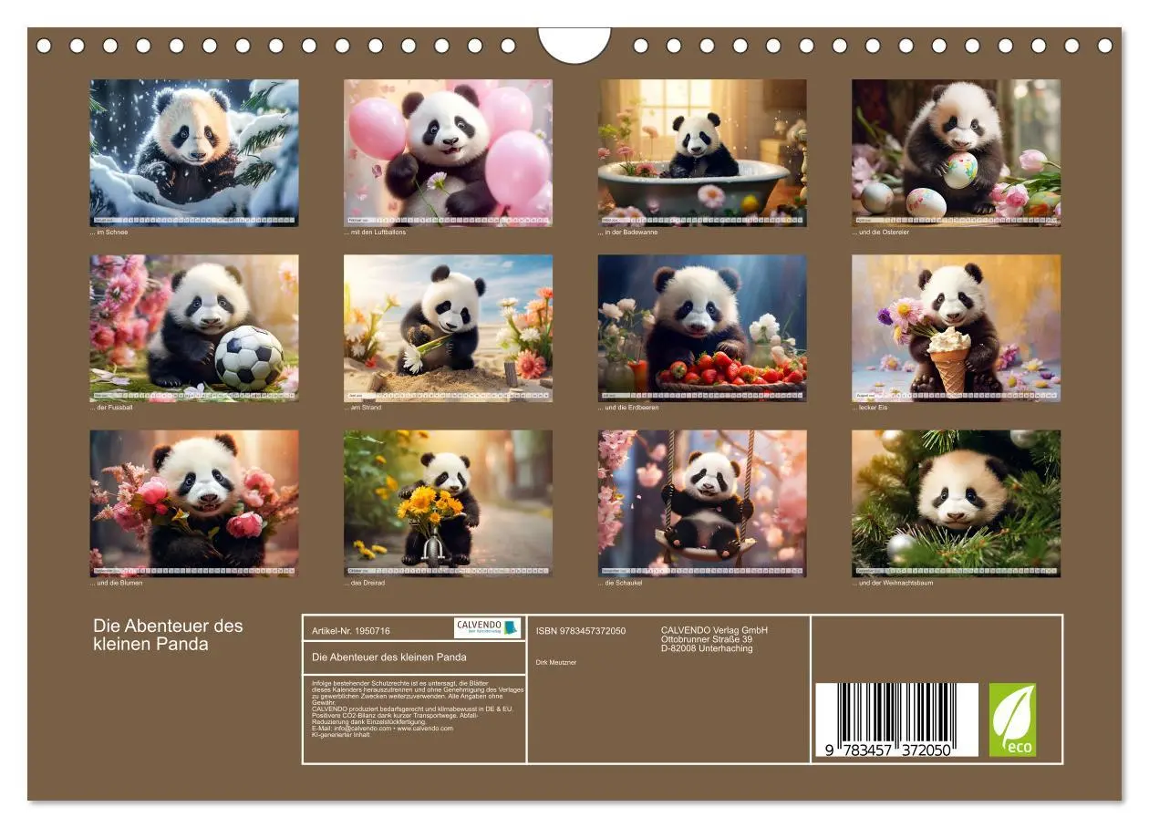 Bild: 9783457372050 | Die Abenteuer des kleinen Panda (Wandkalender 2026 DIN A4 quer),...