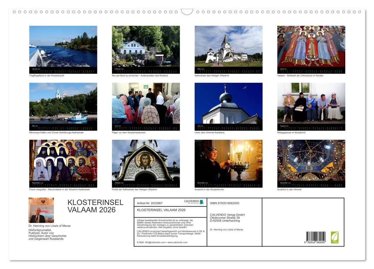 Bild: 9783516082050 | KLOSTERINSEL VALAAM 2026 (Wandkalender 2026 DIN A2 quer), CALVENDO...