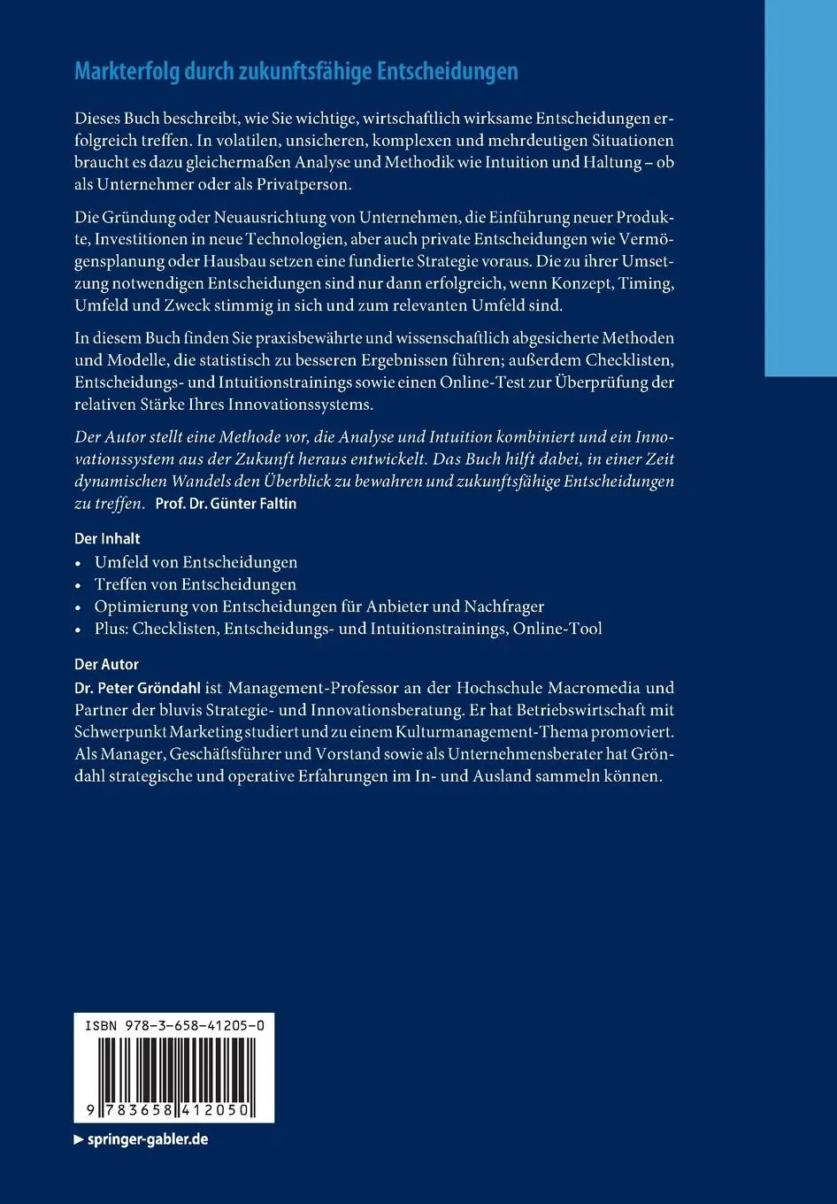 Rückseite: 9783658412050 | Markterfolg durch zukunftsfähige Entscheidungen | Peter Gröndahl | xxi